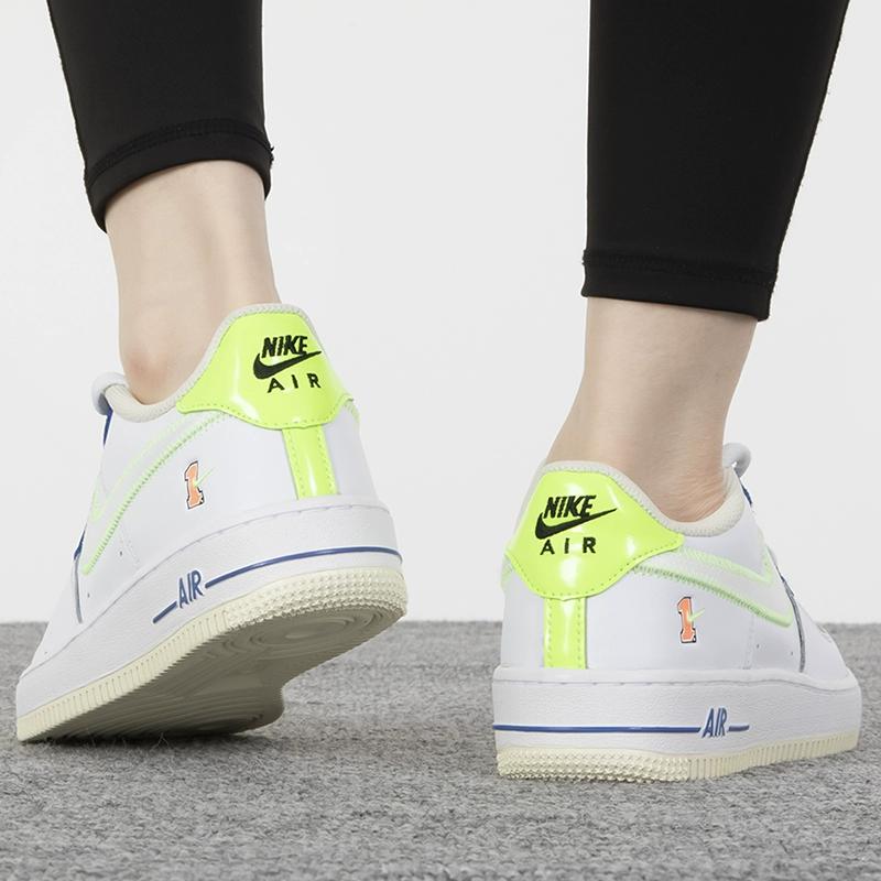 Nike Air Force 1 LV8 GS Player One — детские кроссовки Ghost Green White Laser-Orange Spring-Grey-Heather FB1393-111