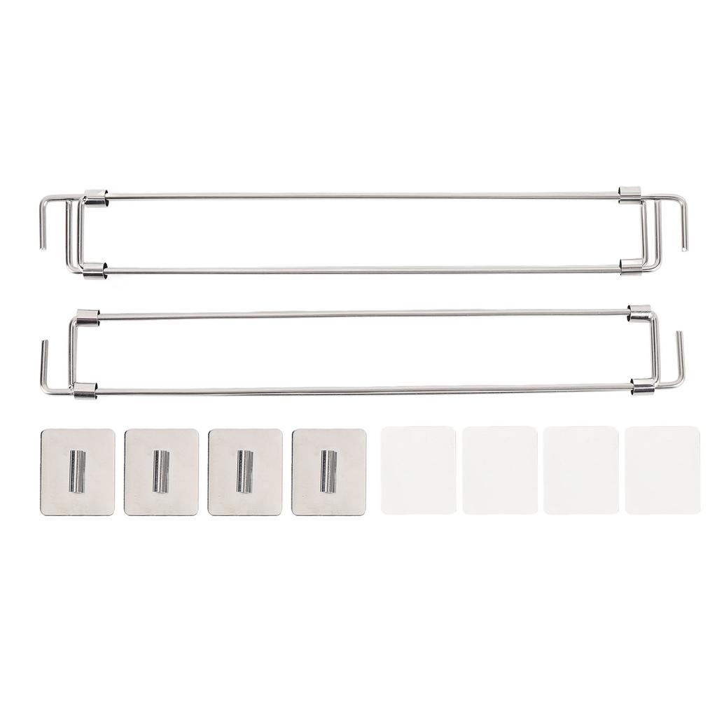 2 Set RV Fridge Bars 12.44in 22.63in Adjustable Shelf Secure Stabalizer Stainless Steel Refrigerator Tension Rods
