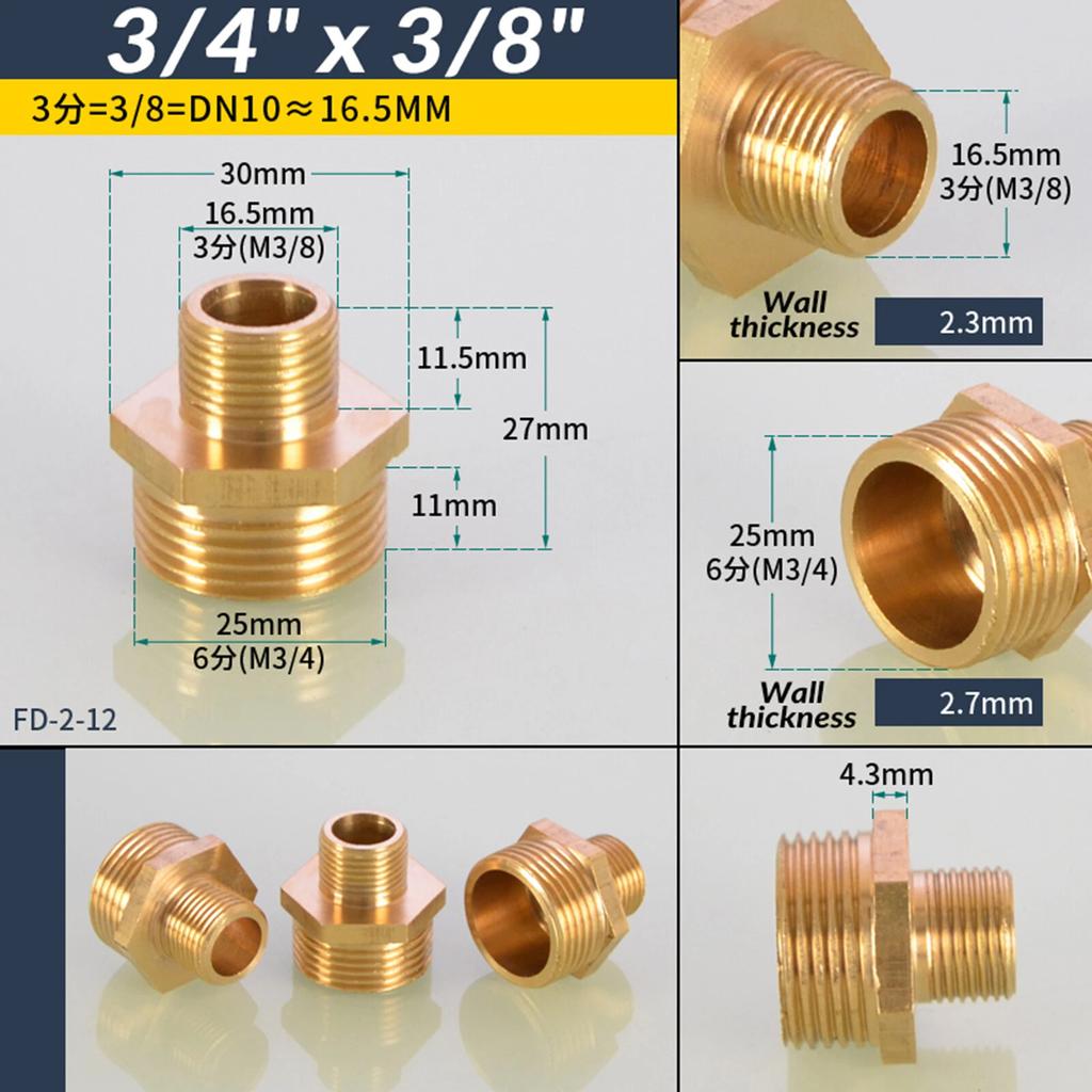 1/8" 1/4" 3/8" 1/2" 3/4" 1" BSP Латунные шестигранные ниппели с наружной резьбой (равные, переходные, прямые) для воды, масла, газа