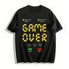 Винтажная футболка с принтом Game Over, повседневная, с коротким рукавом, из чистого хлопка