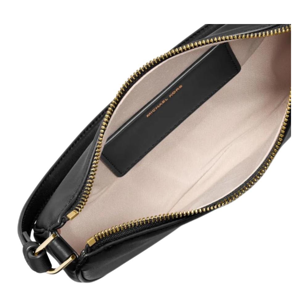 Michael Kors MK Kyla Metal Accented Leather Tote Crossbody Bag Small Women bags Black 32S5G8QU1L-BLACK