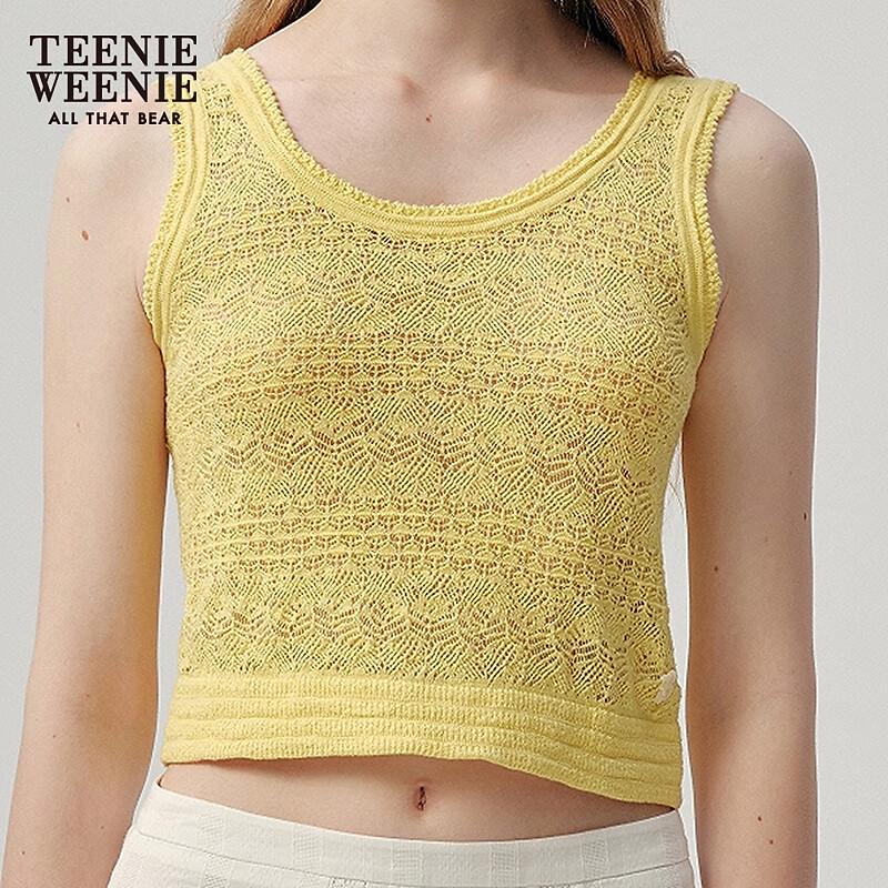 Teenie Weenie Женский укороченный топ с ажурной вязкой в французском стиле