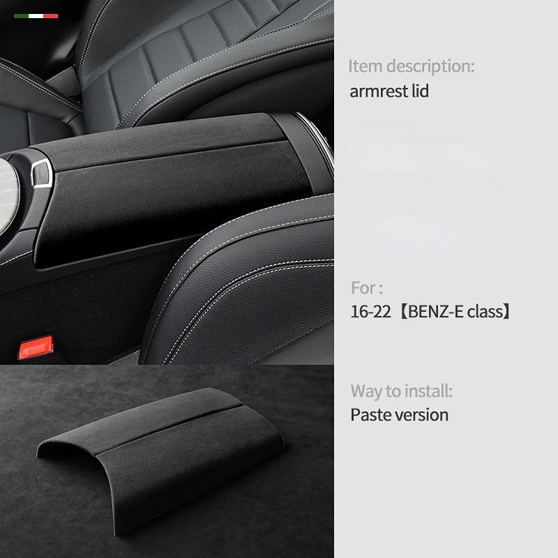 Italian Premium Suede For Mercedes Benz E Class W213 S213 A238 C238 AMG E63 2016 2017 2018-2021 2022 Car Console Armrest Sticker