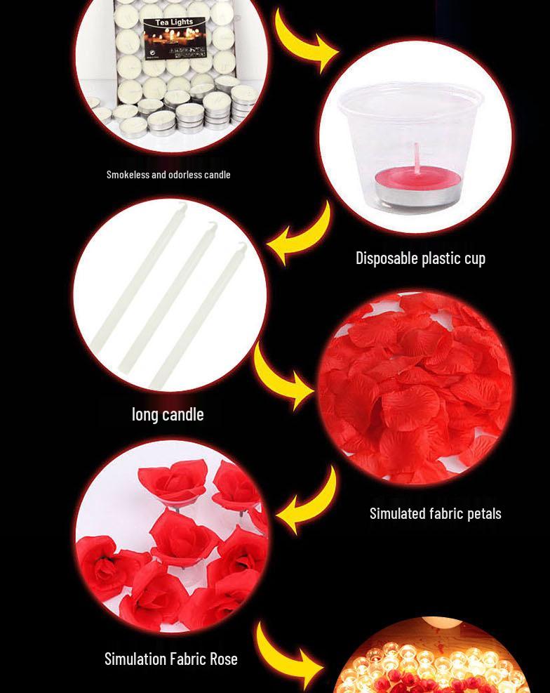 Циси День святого Валентина Романтические свечи-розы в форме сердца для признания в любви, предложения руки и сердца или украшения на день рождения.