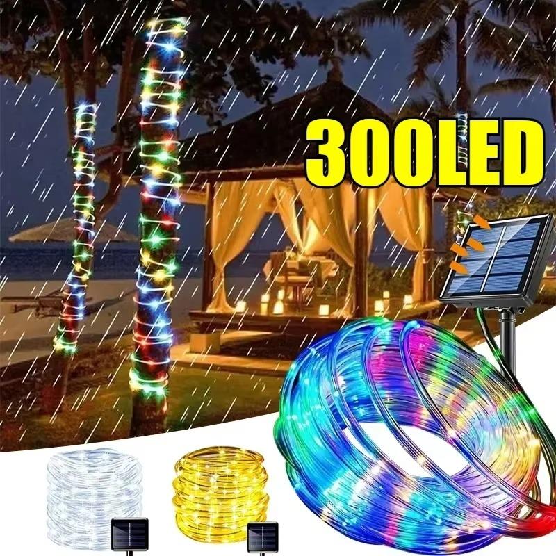 8 режимов уличная солнечная светодиодная трубка веревка гирлянда садовая водонепроницаемая лента гирлянда рождественская свадебная ограда сказочная лампа 7 м 12 м 22 м 32 м