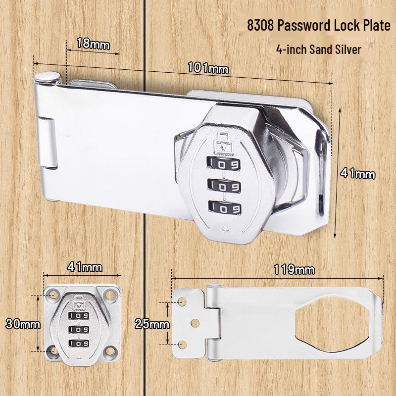Three-Fold Drawer and Cabinet Lock with Clasp for Freezer and File Cabinet Doors