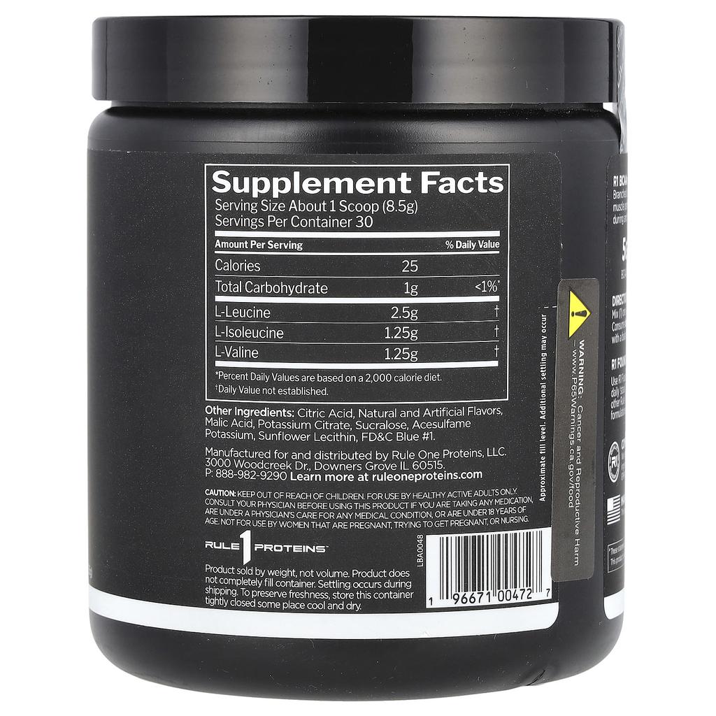 Bcaa, Blue Raspberry, 255G(8.99Oz)