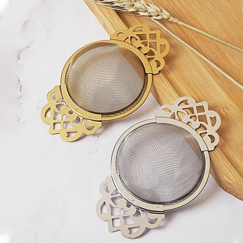 Двухслойное мелкоячеистое ситечко для чая, фильтр-сито из нержавеющей стали, чайная посуда, кружевной слив для чая, полезные заварочные устройства для чая, кухонные аксессуары