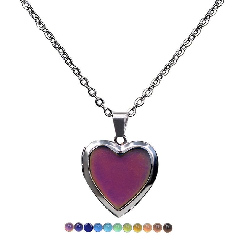 Mood Heart Pendant Necklace Temperature Control Color Change