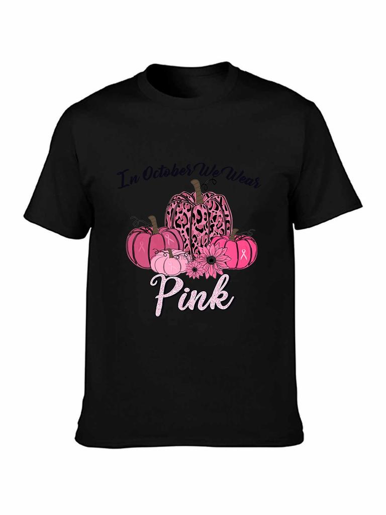 Breast Cancer Shirt In October We Wear Pink Shirt Pumpkin Pink T Shirt Halloween Gift Shirt Horror ShirtHalloween T Shirt