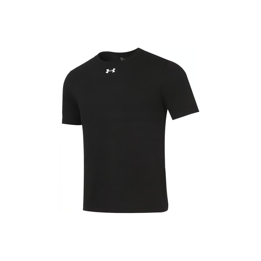 Under Armour Logo Print Crew Neck Fitted Straight-Cut Short Sleeve T-Shirt Unisex Tops Black 21500539-001