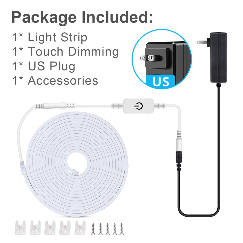 DC 24V Touch Sensor Dimmable COB LED Strip Light 5M 10M Pure Silicone Tube LED Neon Tape For Kitchen Cabinet Room Backlight Lamp