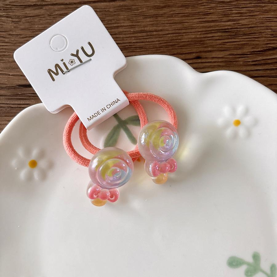 2PCS Cartoon Sunflower Elastic Hair Bands for Girls Transparent Cute Hair Accessories Children Hair Ties Baby Headwear