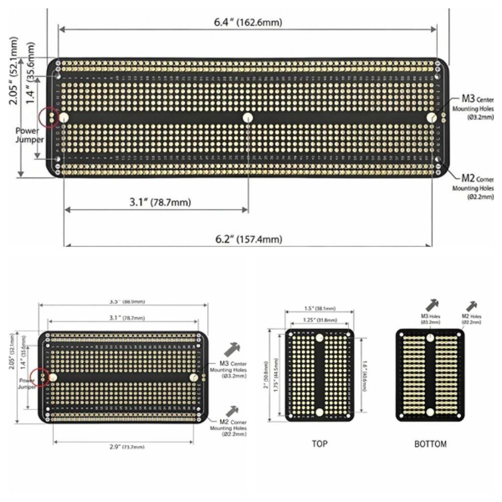 Gold-plated Solder PCB Prototype Board Five-hole Prototype Breadboard Welding Practice