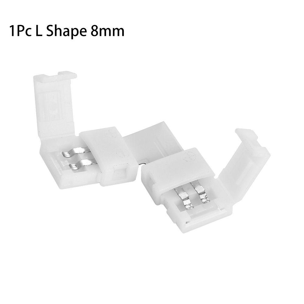 1/5/10Pcs New Clip-on Coupler Solderless 2Pin PCB LED Strip Connector 8mm 10mm