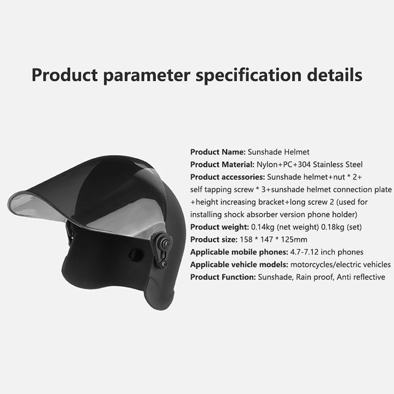 Motorcycle Phone Mount with Sun Shade Heavy Duty Helmet Phone Holder Anti-Drop for Motorbike Off-Road Adventure Trips