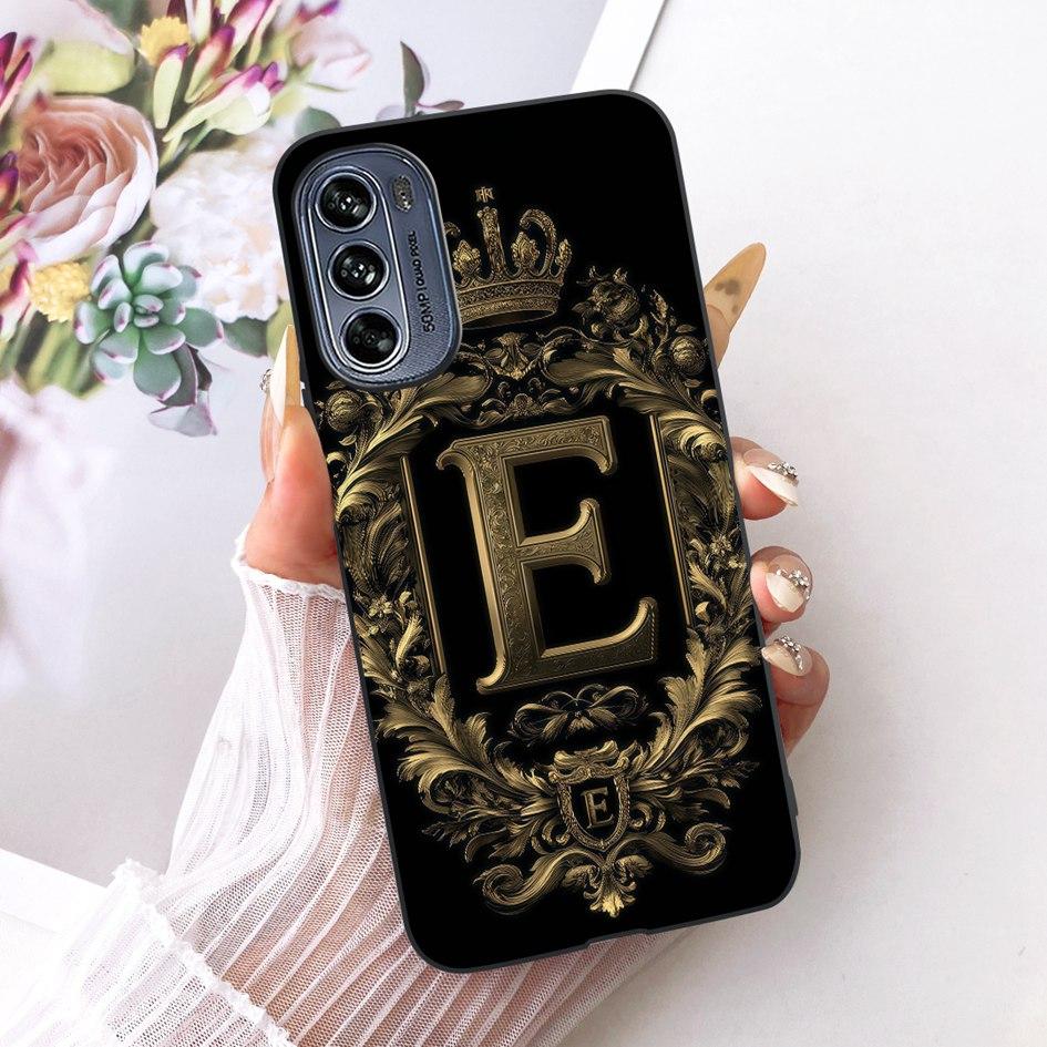 Case For Motorola Moto G62 5G G42 G32 G22 4G Cover Luxury Crown Letters Soft Black Silicone Shockproof Bumper on MotoG62 5G Capa