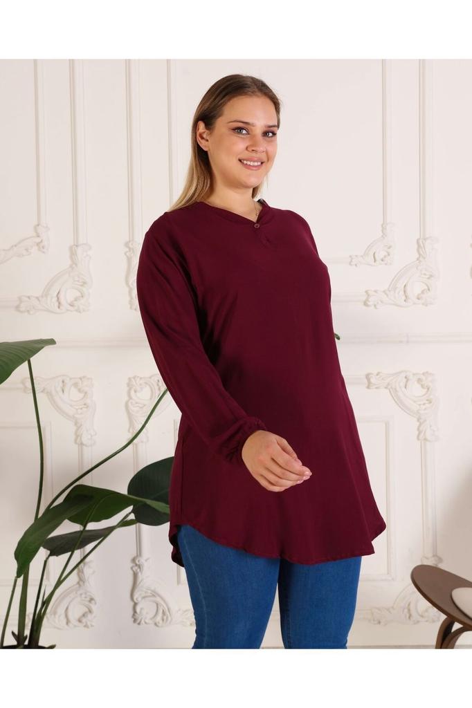 Женская блузка большого размера, удобная туника из мягкой ткани из вискозы и хлопка