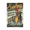 Винтажный постер для серфинга, летний жестяной знак для тики-бара, старый ржавый пляжный бар, ретро ржавая доска, металлические знаки 20x30 см