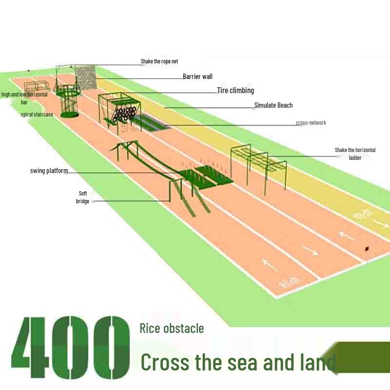 Outdoor High-Low Obstacle Course Training Equipment