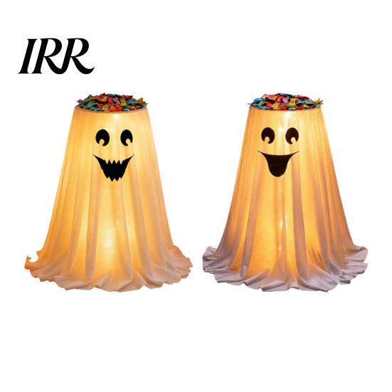 Festival Atmosphere Props Halloween Ghost Candy Bowl Stand with Remote Control, Large LED Lighted Creative Holiday Table Centerpiece Cute Holder