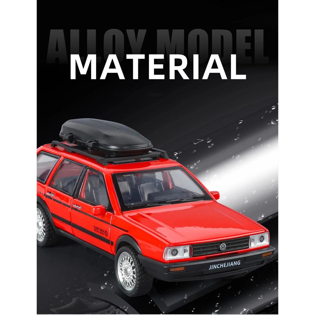 1/32 Volkswagen Santana Avant Универсал Металлическая модель автомобиля Литье под давлением Металлический транспорт для путешествий Модель автомобиля Симуляция звука и света Детская игрушка Подарок