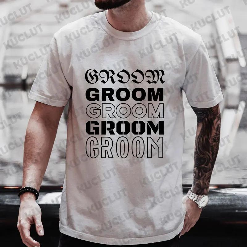 Team Groom Squad T-shirt Engagement Wedding Graphic Y2k Evg Tops Best Man Blouses Boyfriend Single Farewell Bachelor Party Tees