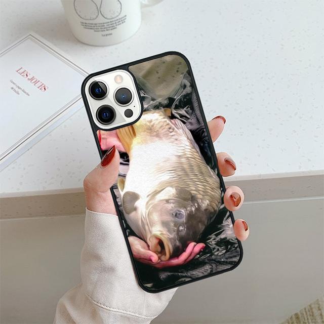 Fish Fishing Carp Phone Case For iPhone 17 Air 14 15 16 13 12 Cover For Apple 14 15 16 Pro Max Plus Coque