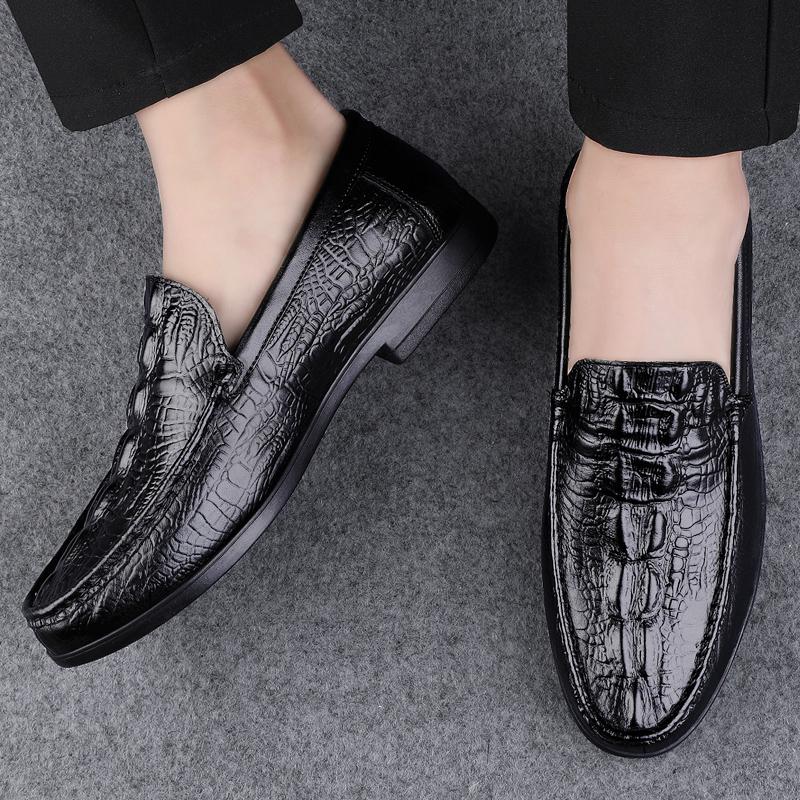 Warm Winter Casual Mens Loafers Genuine Leather Male Shoes Lightweight Men's Boat Shoes Handmade Soft Slip-On Driving Shoes