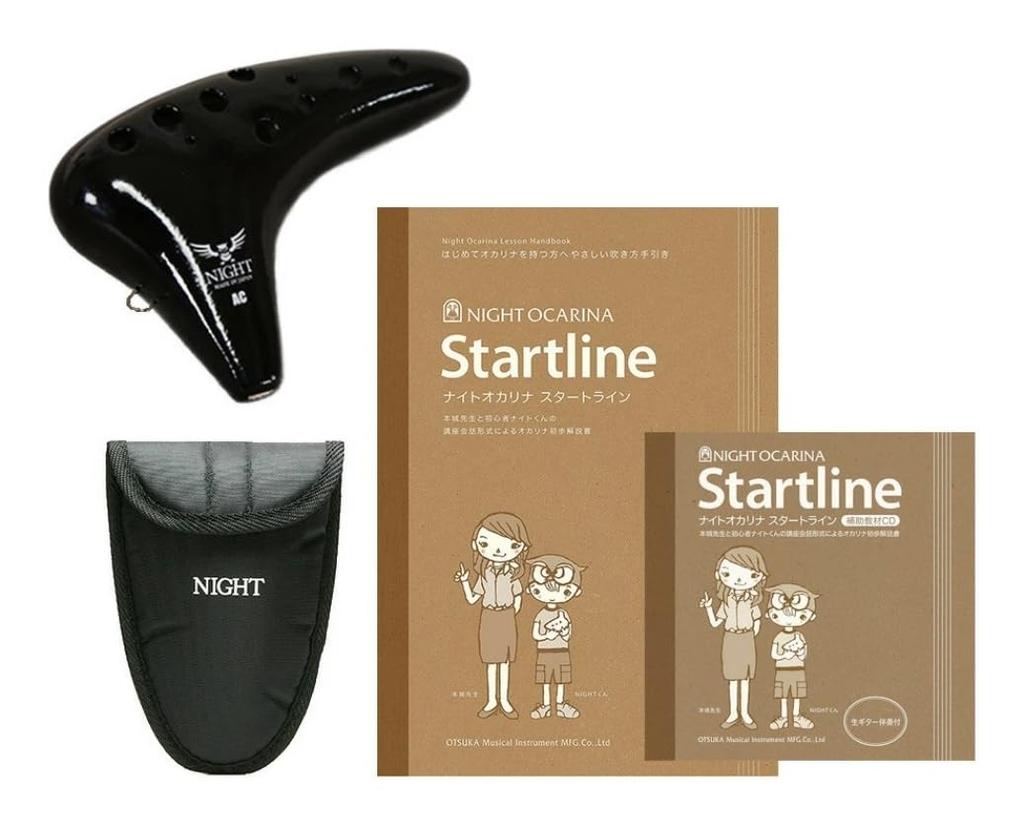NIGHT Night Ocarina Classic Series ACB Beginner Set Alto C Tone Black Start Line Инструкция Материал CD (В комплект входит чехол/книга-окарина/вспомогательные принадлежности)