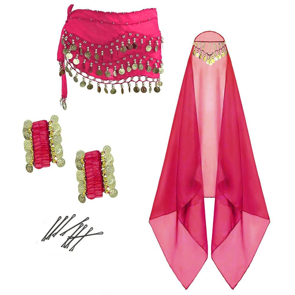Coin Wrist Bracelets Women's Belly Dance Outfits Dance Costume Set Stage Performances