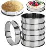 6PCS Stainless Steel DIY Muffin Rings Non Stick Double Rolled Cake Cookie Hamburger Mold Kitchen Biscuit Pastry Tools