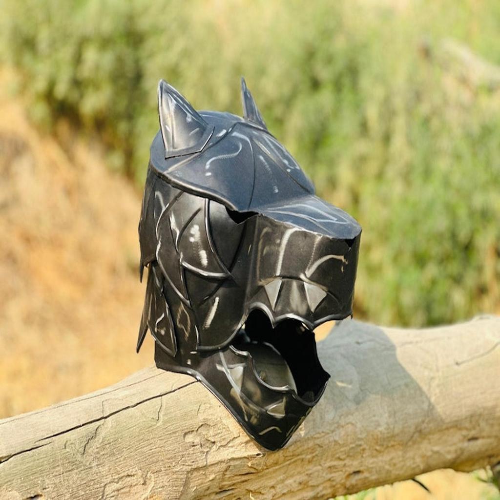Wolf Head Helmet | Medieval Helmet for Costumes and Roleplay | Home Décor