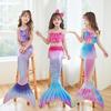 Children's Mermaid Swimwear Set: Three-Piece Princess Costume with Fishtail Bikini for Girls