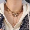 Vintge Sweet Butterfly Necklace Metal Multilayer Necklace Retro Collarbone Chain  Women