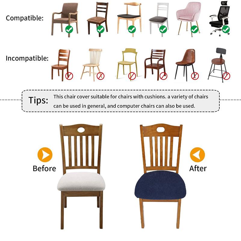 Водонепроницаемый прочный спандекс жаккардовые чехлы на сиденья стульев для столовой Съемные моющиеся мягкие чехлы на подушки для банкетных стульев