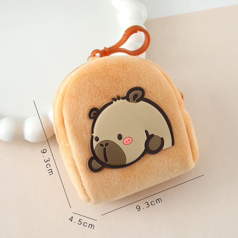 Cute Cartoon Plush Coin Purse Mini Soft Cute Guinea Pig Coin Storage Bag Student Portable Headphone Bag