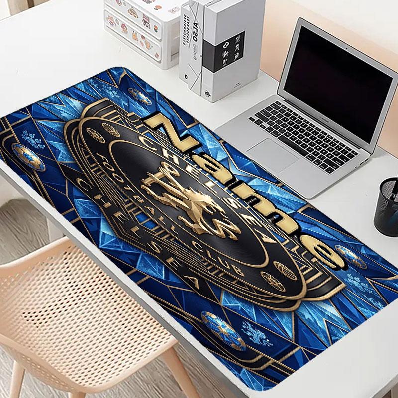 Custom Name Personalized Chelsea Football Club Pattern Mousepad, Laptop PC Desk Mat, Decorative Desk Mat for Home Keyboard Pad Gift