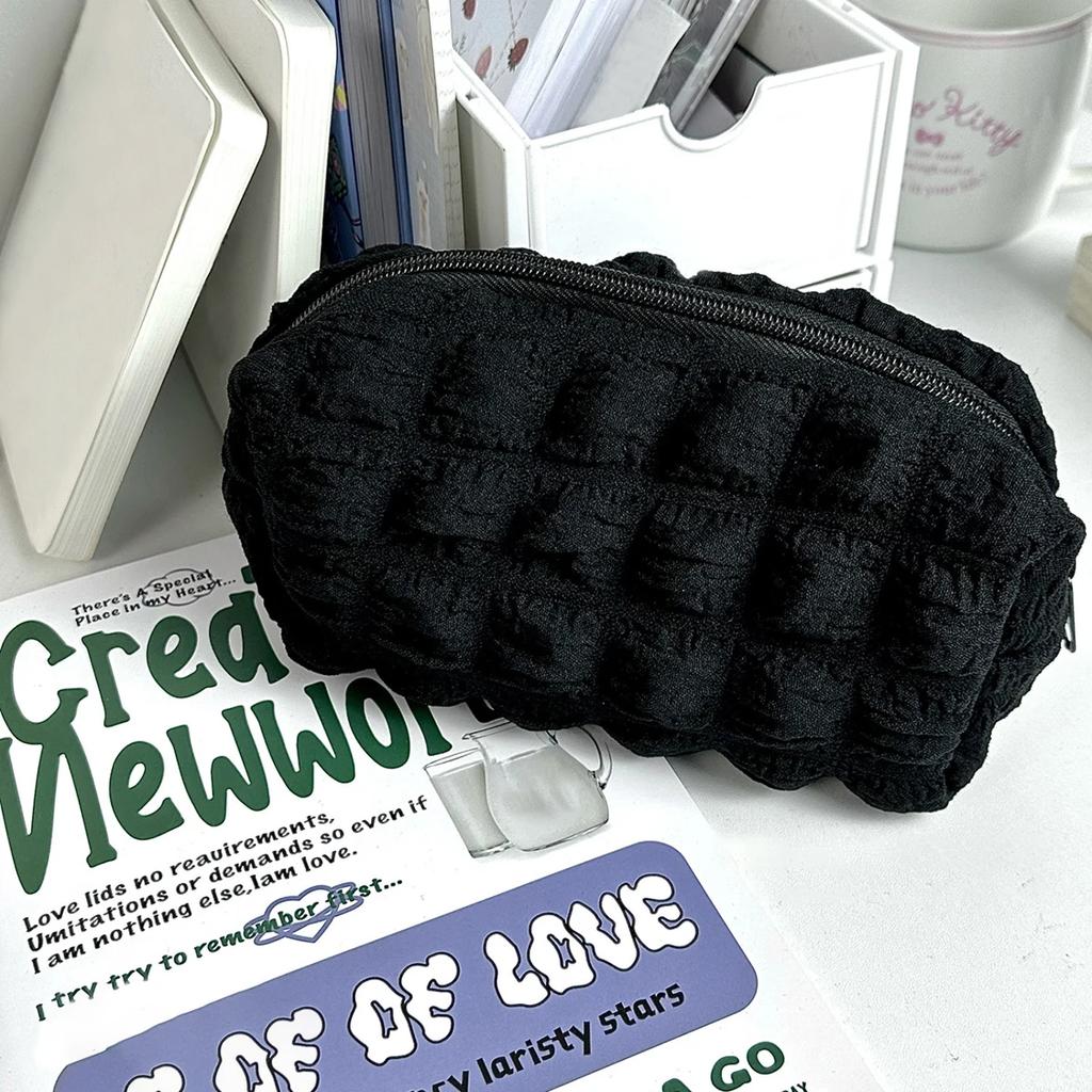 Kawaii Puffs Pencil Case Bag Cosmetic Girls Pen Pouch Box Cute Korean Stationery for Office Back To School Supplies Students