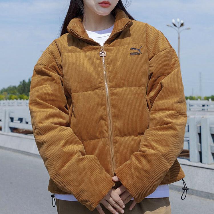 Puma Logo Print Solid Color Stand Collar Down Jacket Unisex Outerwear 535581-74