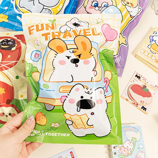 Mystery Stationery Journaling Gift Set in Bag Creative Lucky Box for Kids Students Fun Reward Pack with Stickers Pens Classroom Prize Birthday