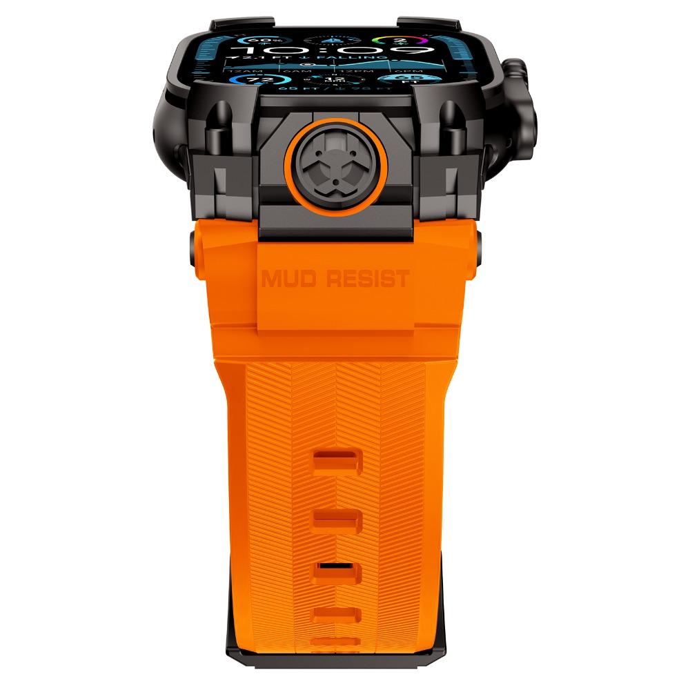 Роскошный Ремешок из Каучука для Apple Watch Band Ultra 3 49мм Ремешок для iWatch Ultra 2 49мм Металлическое Соединение Силиконовое Кольцо Бронированный Браслет