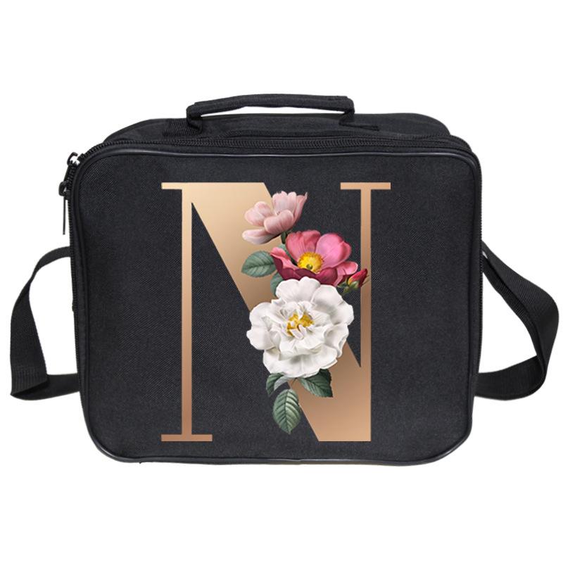 Новая сумка для ланча с принтом 26 букв, большая вместимость, многокарманная сумка-бокс для ланча