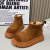 Fashion Women Ankle Platform Snow Boots Flats Fur Suede Warm Plush Cotton Shoes Woman Brand Winter 2025 Trend Goth Casual Botas Mujer