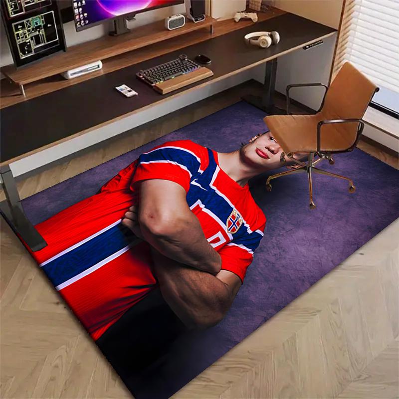 1pc Haaland2 Design Printed Area Rug Carpet for Bedroom Living Room Home Decor Rugs Mat Non Slip Mat Rug for Bedside