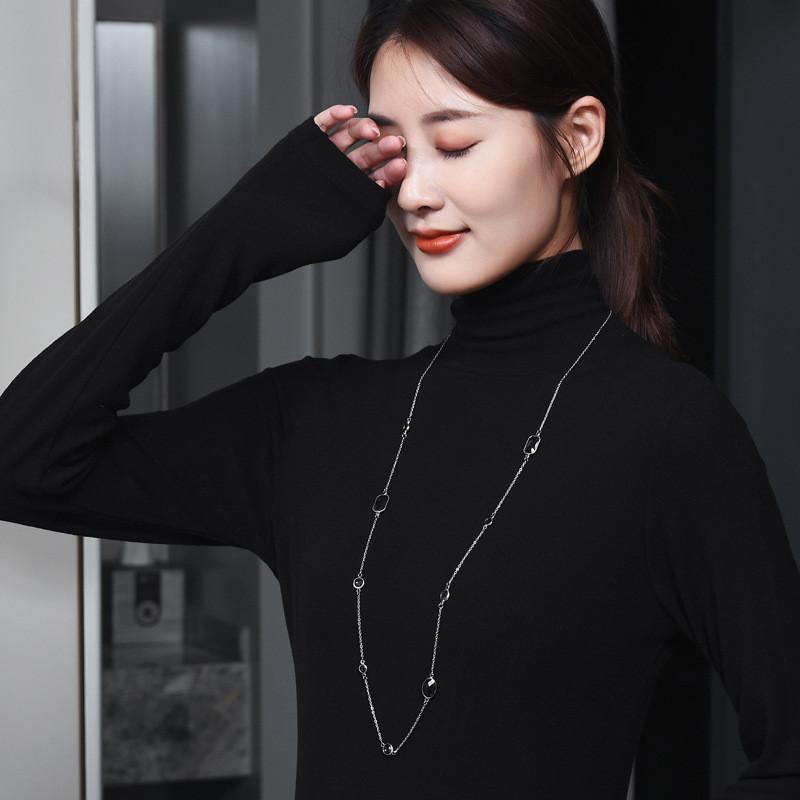 Stylish Korean Geometric Pendant Necklace For Men And Women With Elegant Titanium Steel Design