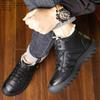 Модные зимние мужские ботинки из коровьей кожи и хлопка, новые дизайнерские повседневные теплые мужские зимние ботинки с мягкой подошвой, модные повседневные мужские ботильоны