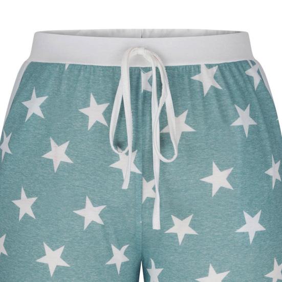 Женские пижамные шорты со звездным узором и высокой талией, дышащие пижамные брюки для дома