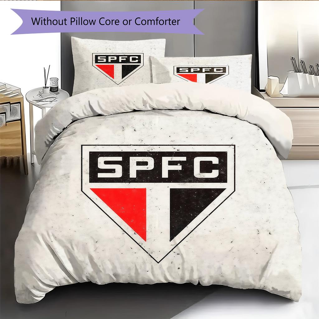 Sao Paulo FC3 Pattern Bedding Quilt Set Home Decoration Gift (1 * duvet cover + 2 * pillowcase without core)