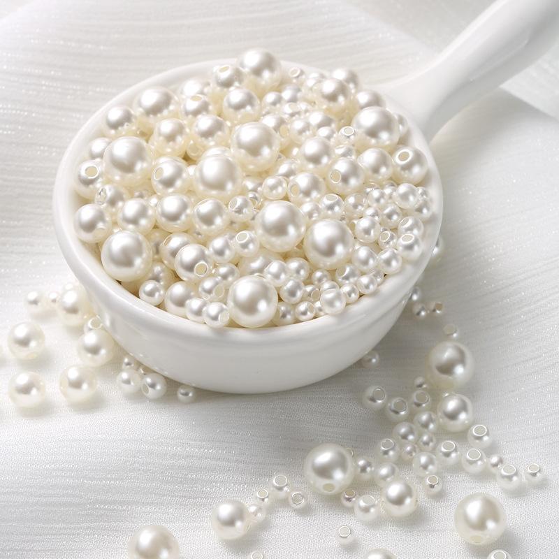 3-8 мм Смешанные Круглые Прямое Отверстие Жемчуг Хайлайт АБС Круглый Жемчуг 600-800 Штук DIY Аксессуары для Одежды Ожерелье